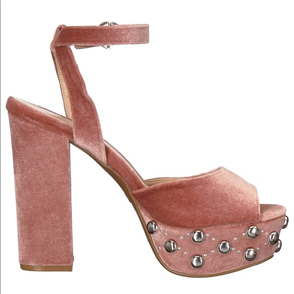 Blush Mauve Chunky Studded Platform Sandal - Picture 2 of 3